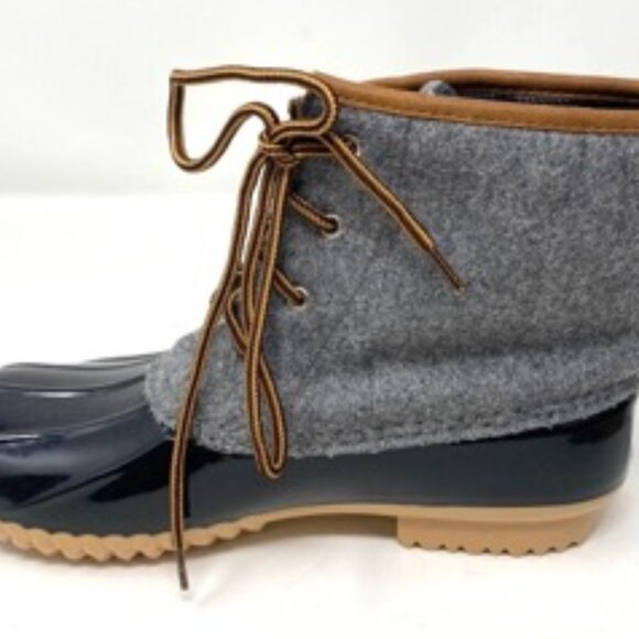 Rue21 Duckie Flannel Winter Snow Rain Women's Boot Lace Up Black Gray Size 8 - Picture 3 of 8